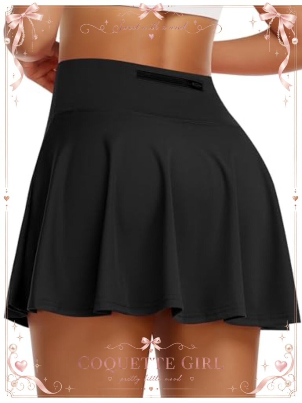 Pleated Tennis Skort with Built-in Shorts High Waisted Athletic Skirt with